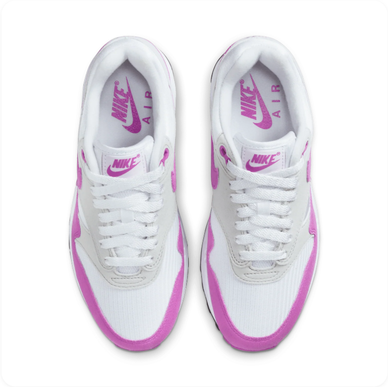 Nike Air Max 1 - White / Fuchsia Dream / Neutral Grey