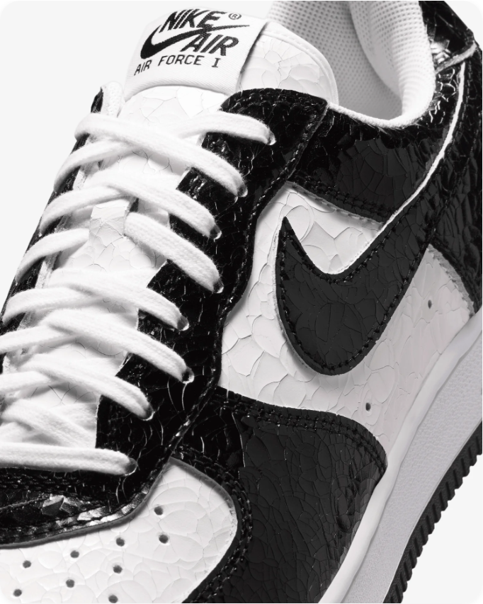 Nike Air Force 1 Low - White / Black Croc Embossed