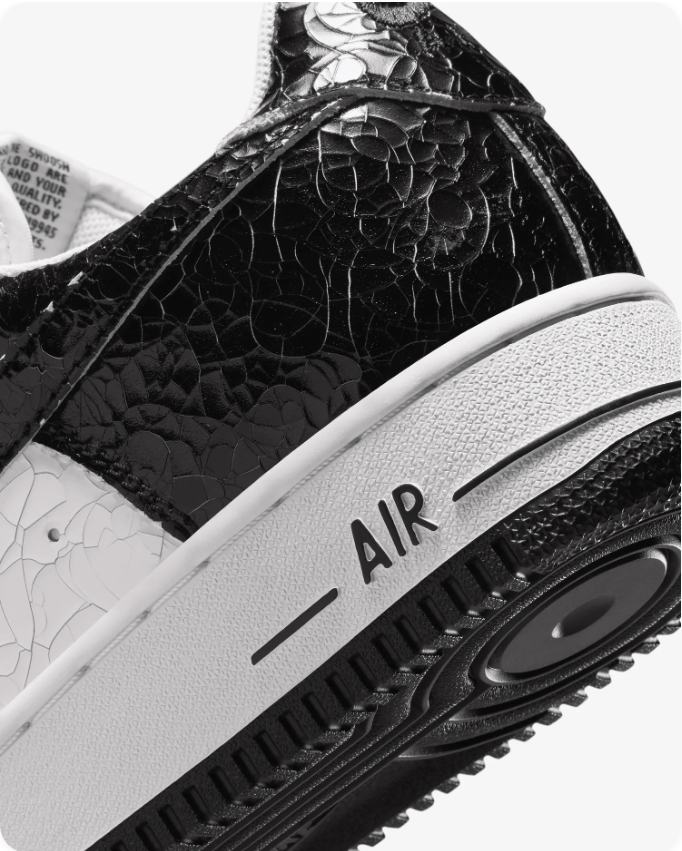 Nike Air Force 1 Low - White / Black Croc Embossed