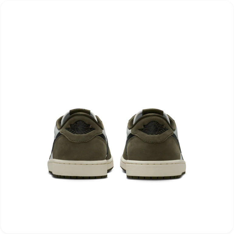 Air Jordan 1 Retro Low OG - White / Medium Olive / Black
