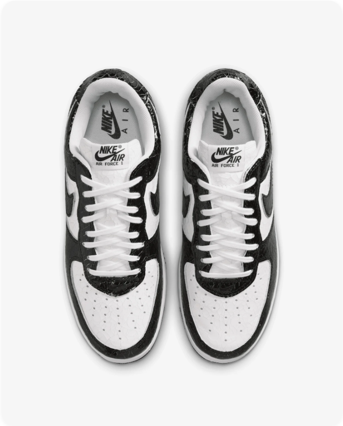 Nike Air Force 1 Low - White / Black Croc Embossed