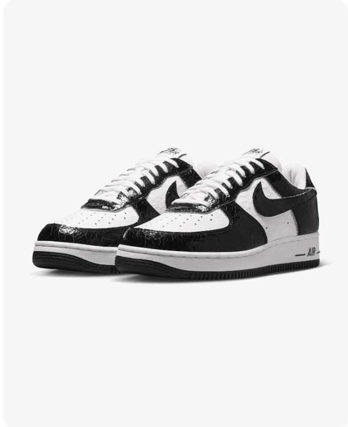 Nike Air Force 1 Low - White / Black Croc Embossed